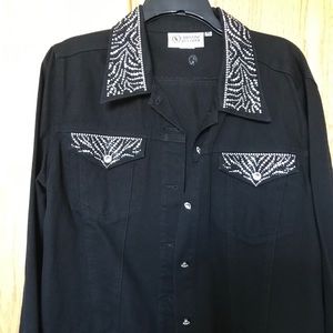 Christine Alexander Black Jacket with Rhinestones